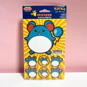 Vintage Y2K 90s Pokemon Marill sticker sheet